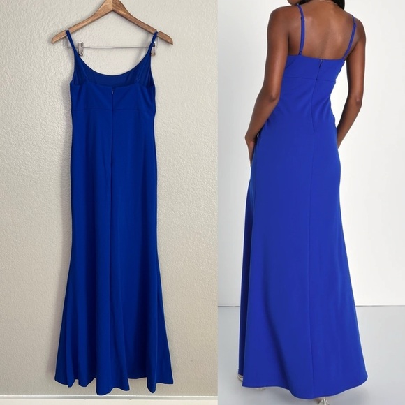 NWOT Modern Sensation Royal Blue Scoop Neck Mermaid Maxi Dress - Picture 3 of 10